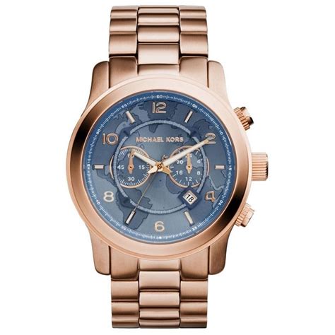 michael kors blue rose gold watch|rose gold mk watch men.